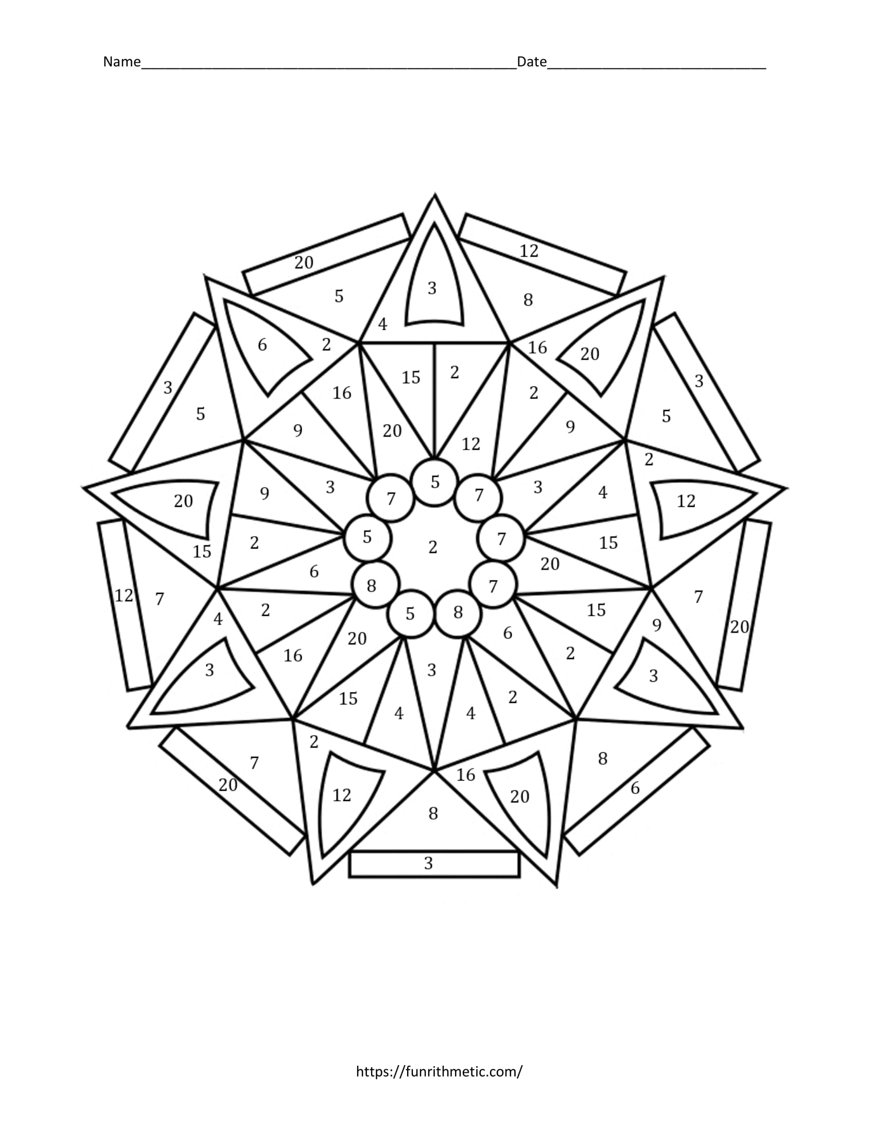 Greatest Common Factor GCF Color By Number Funrithmetic
