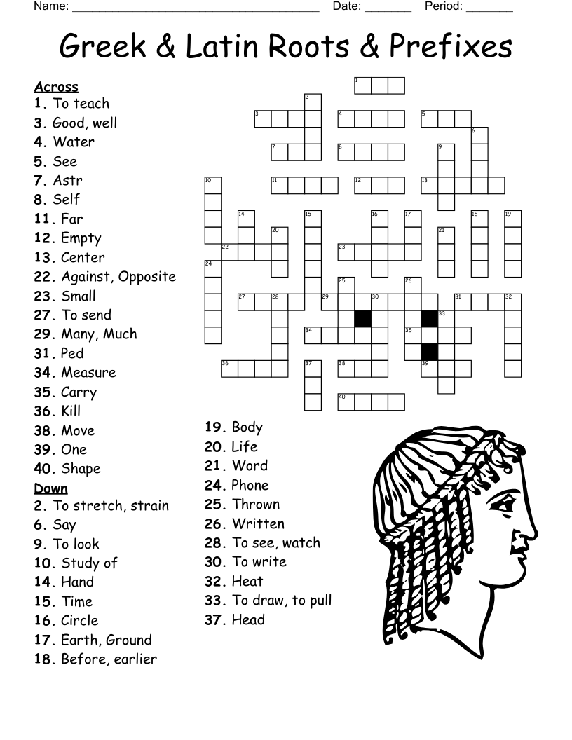Greek And Latin Root Words Crossword Puzzle WordMint