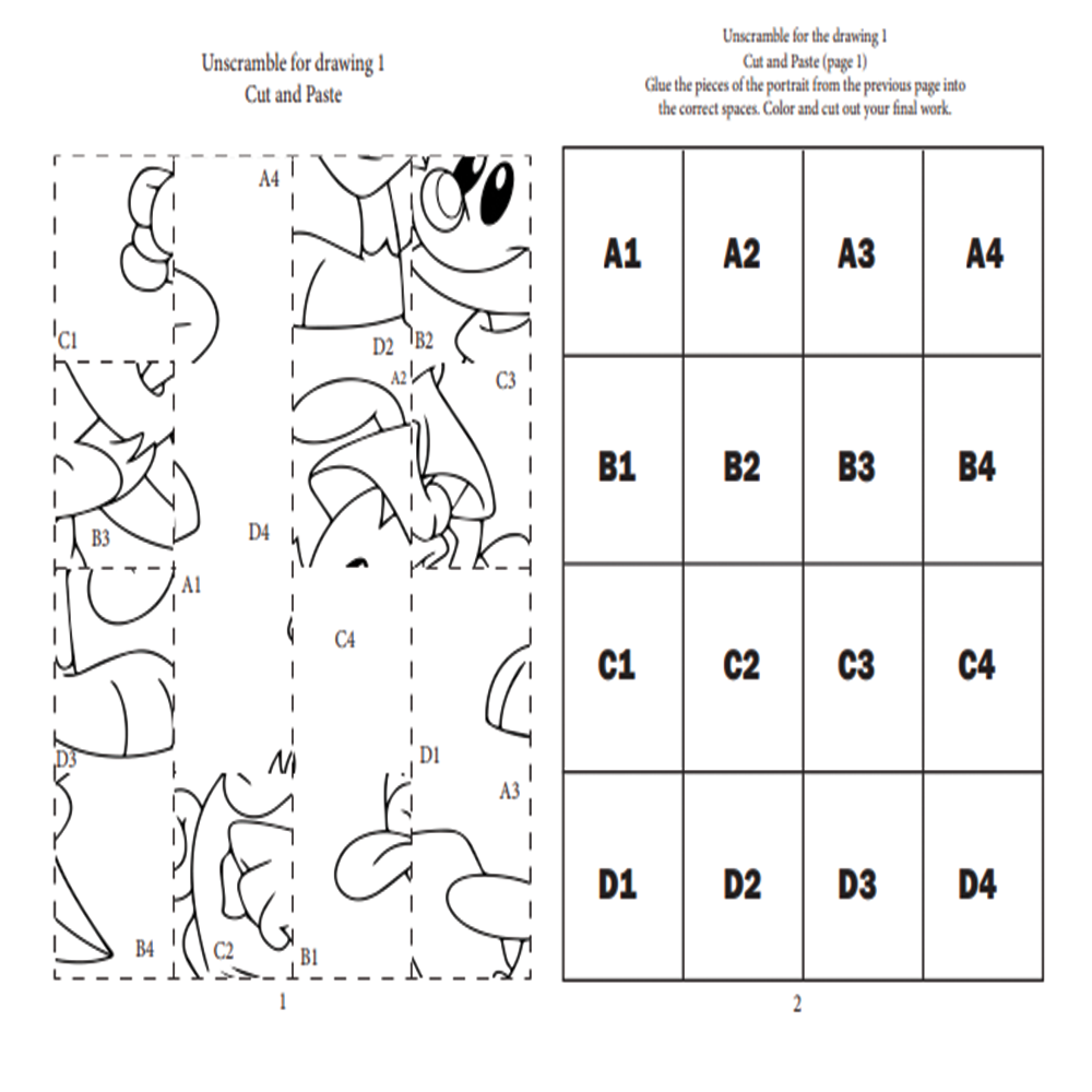 Grid Art Puzzles CUT AND PASTE INSTRUCTIONS AND COLORING Grid Art Puzzles CUT AND PASTE INSTRUCTIONS AND COLORING