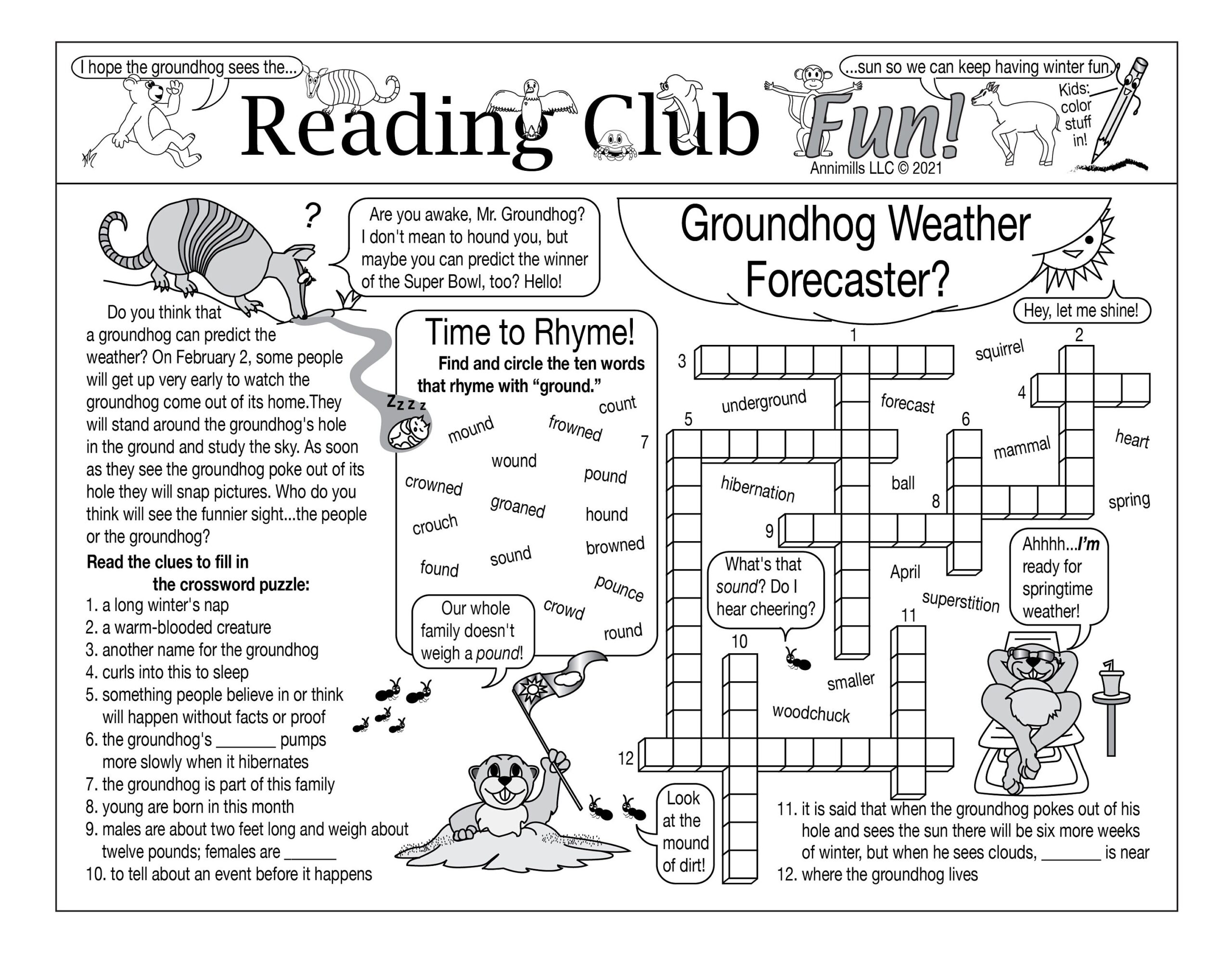 Groundhog Day And Weather Printable Activity Set Word Searches Crossword Bonus Etsy UK