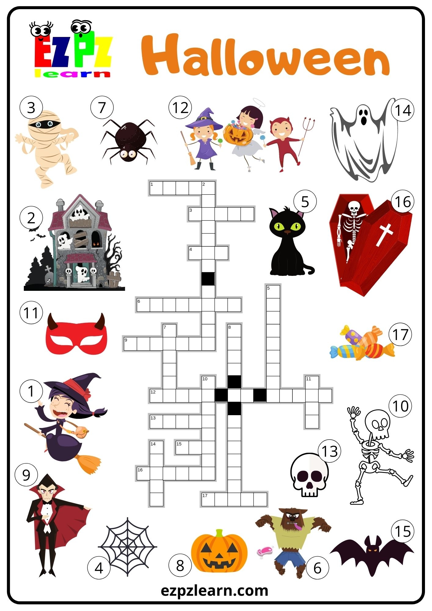 Printable Halloween Crossword Puzzles For Kids Printable Halloween Crossword Puzzles For Kids