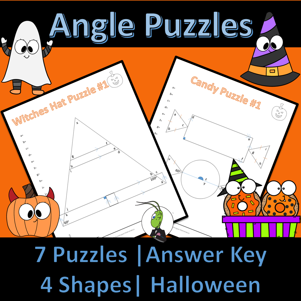 Halloween Missing Angles Puzzle Geometry Angle Relationships 