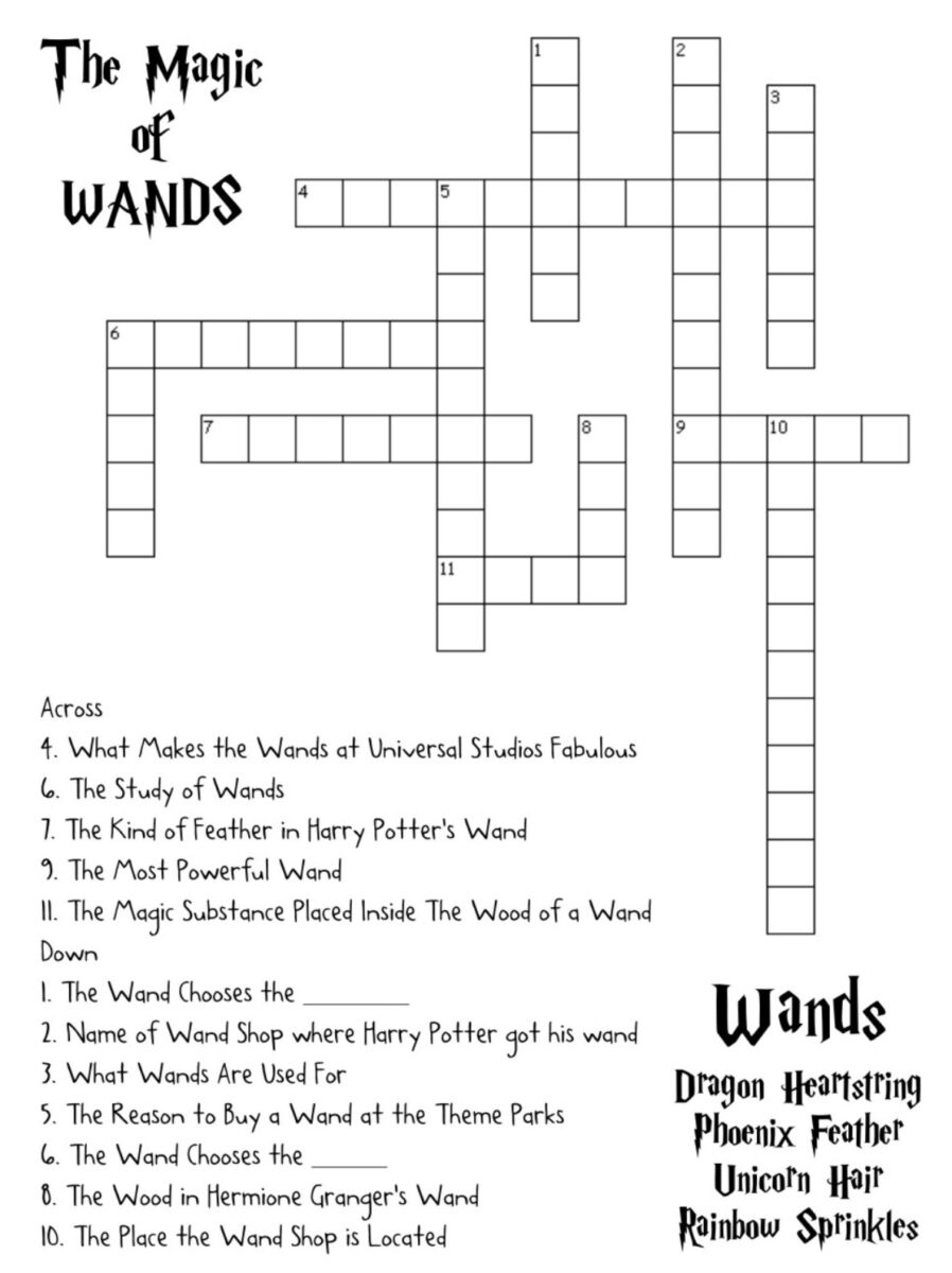 Harry Potter Crossword Puzzle Book