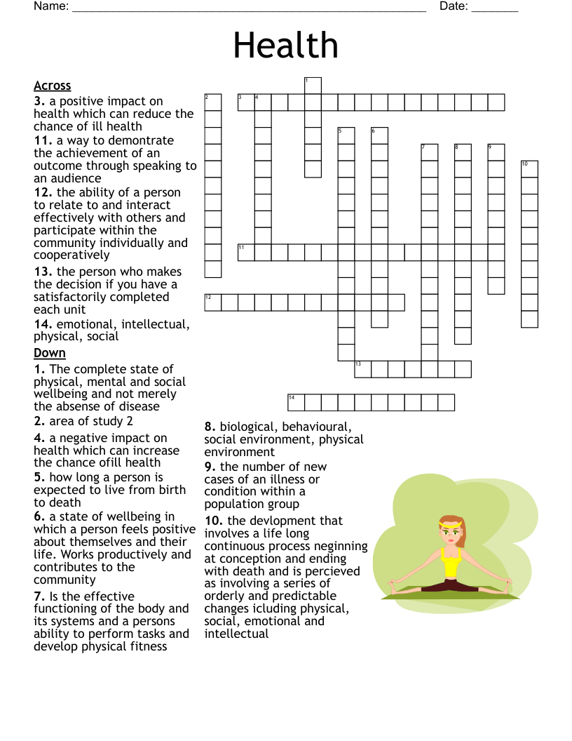 Healthcare Crossword Puzzle Printable