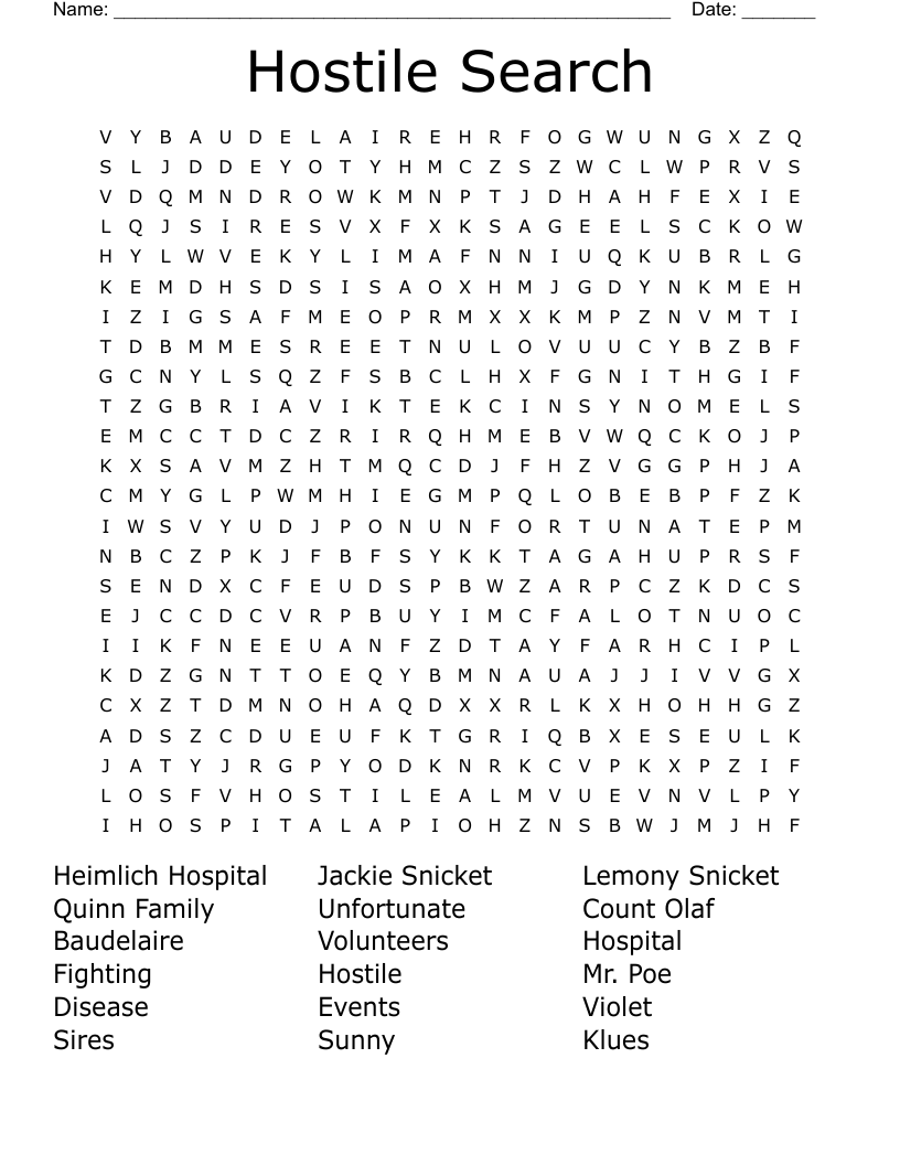Hostile Search Word Search WordMint Hostile Search Word Search WordMint