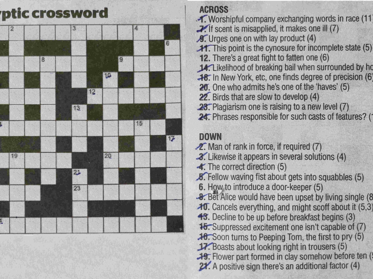 Unrepaired Crossword Puzzle Clue