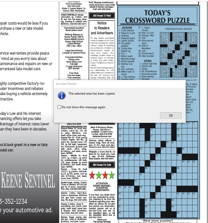 How To Print The Crosswords or Any Article From The E edition Worksheets Library