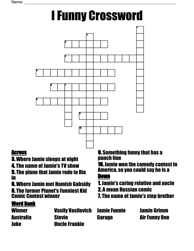 I Funny Crossword WordMint I Funny Crossword WordMint