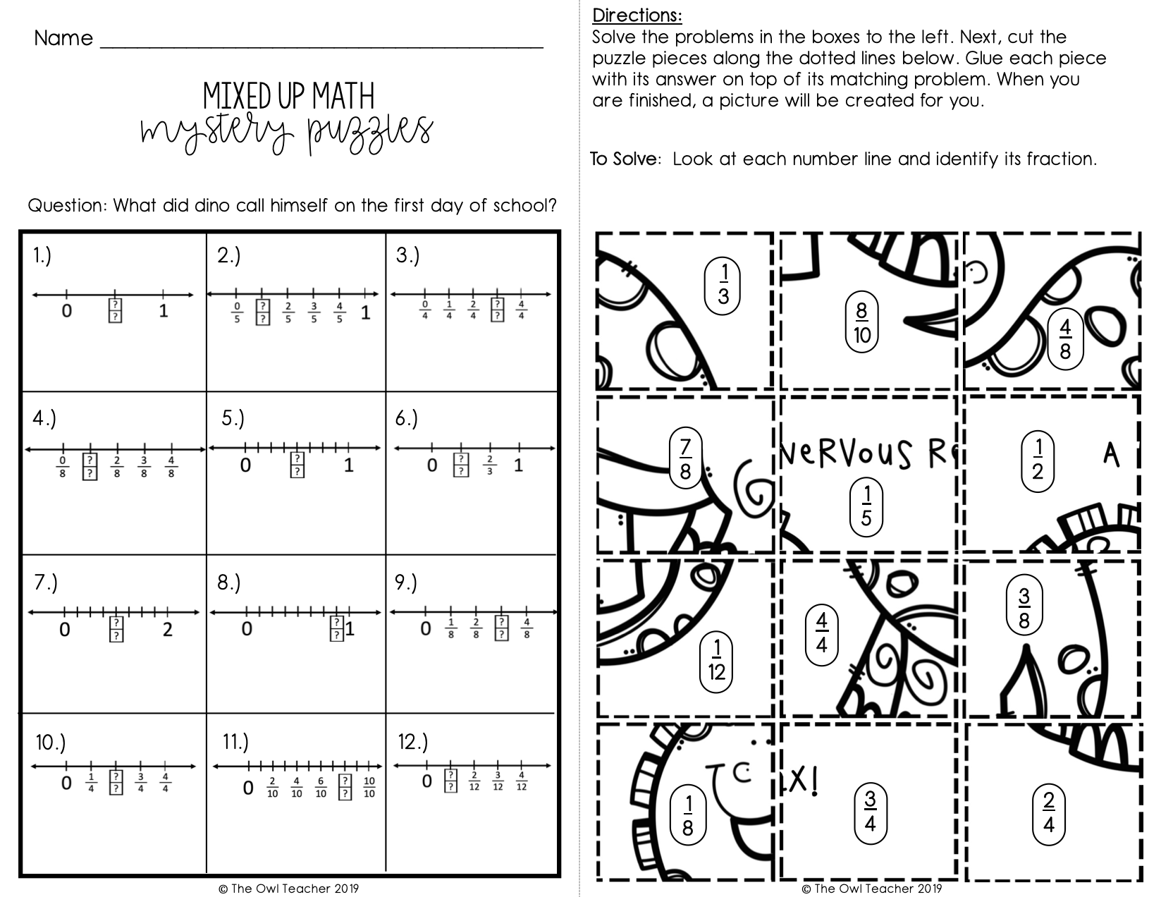 Puzzle Worksheets Fractions Puzzle Worksheets Fractions