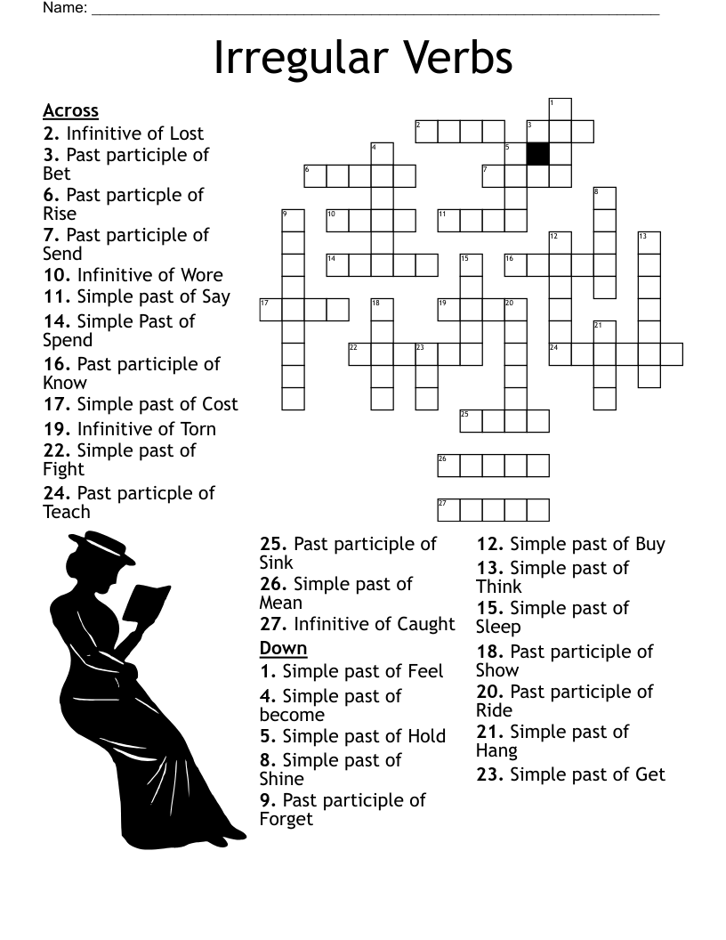 Irregular Verbs Crossword WordMint Irregular Verbs Crossword WordMint