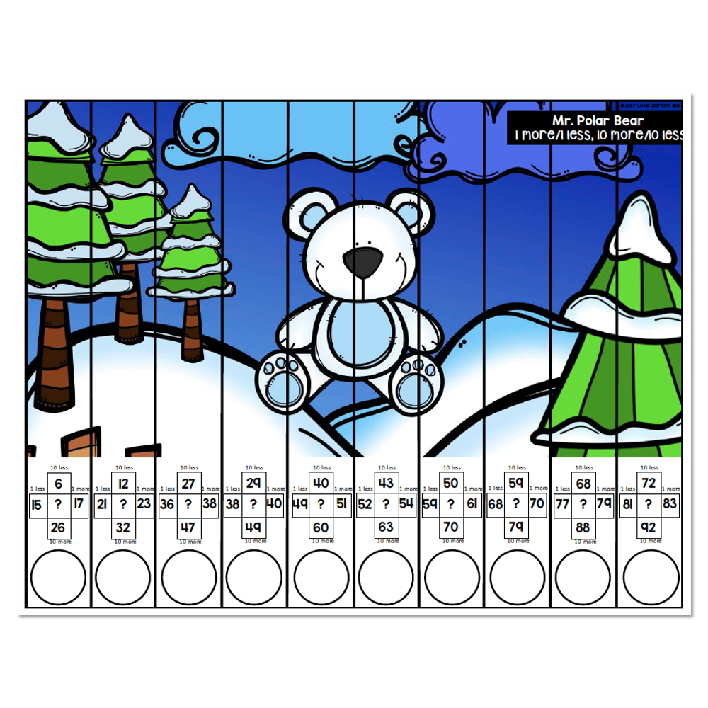 January Math Puzzle Mr Polar Bear 1 And 10 More Less Lucky January Math Puzzle Mr Polar Bear 1 And 10 More Less Lucky
