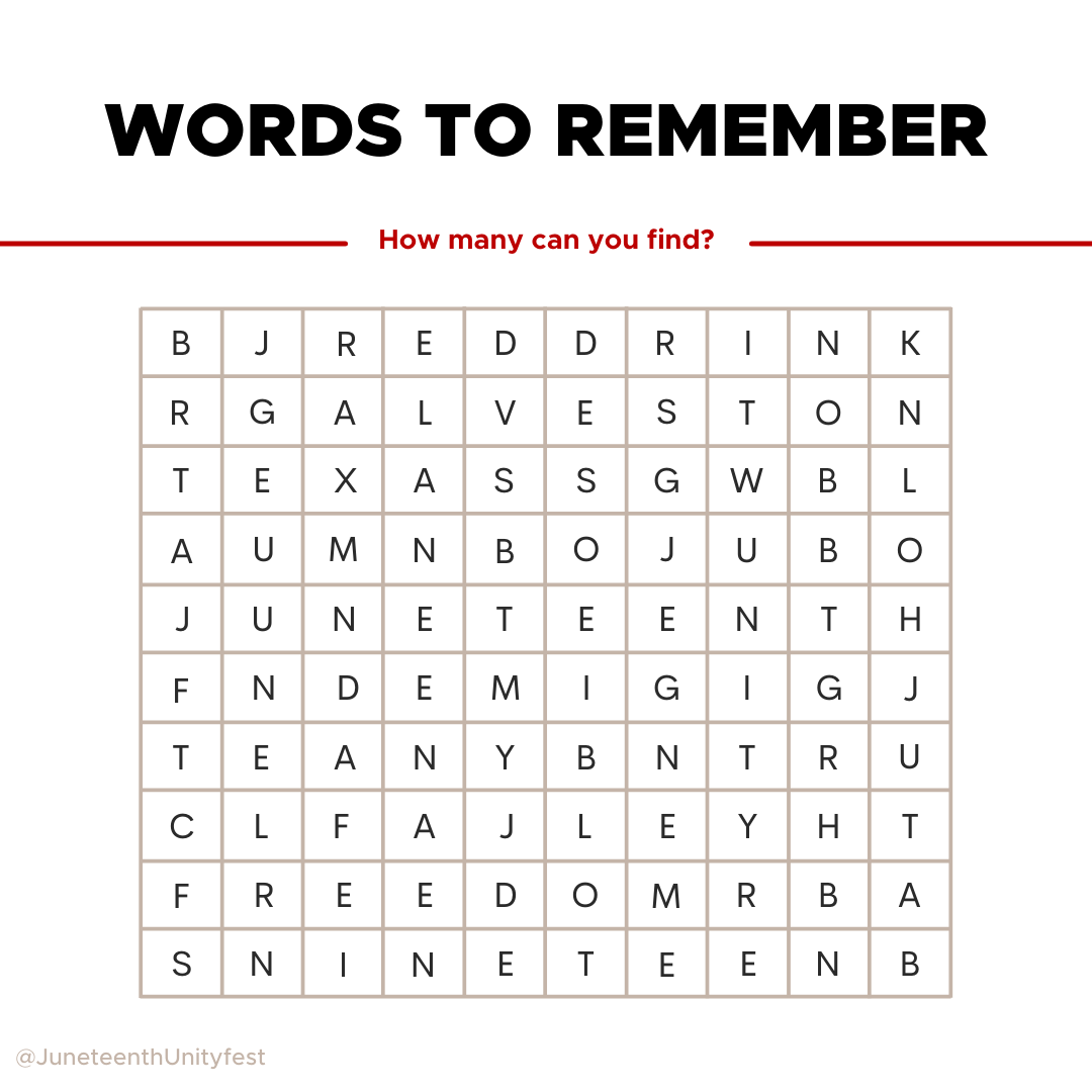 Juneteenth Crossword Puzzle