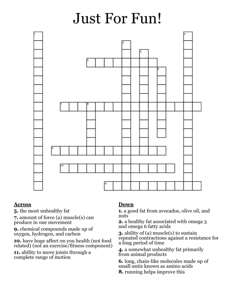 Just For Fun Crossword WordMint