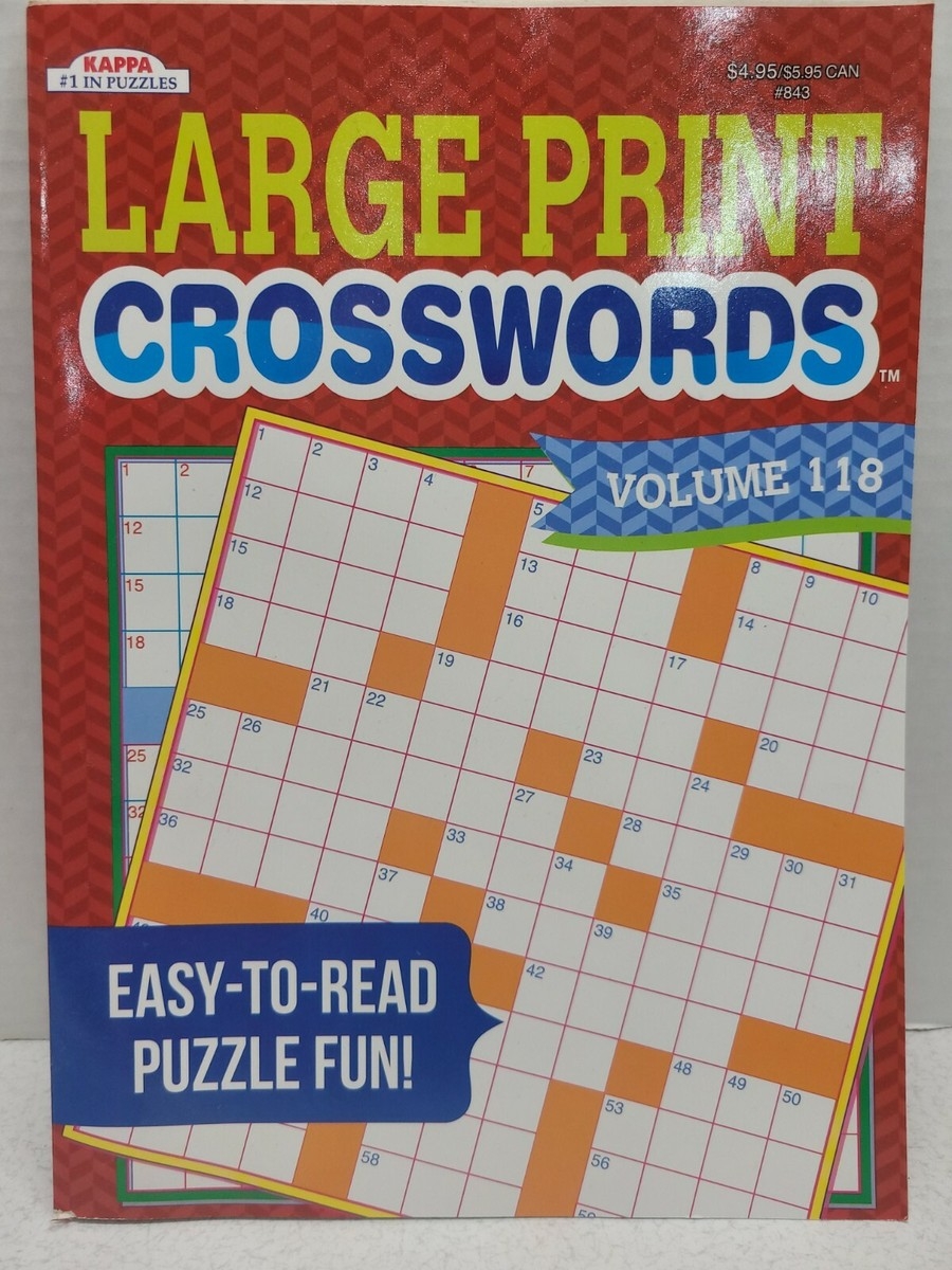 Kappa Large Print Crosswords Paperback Book 843 Fun Puzzles Kappa Large Print Crosswords Paperback Book 843 Fun Puzzles