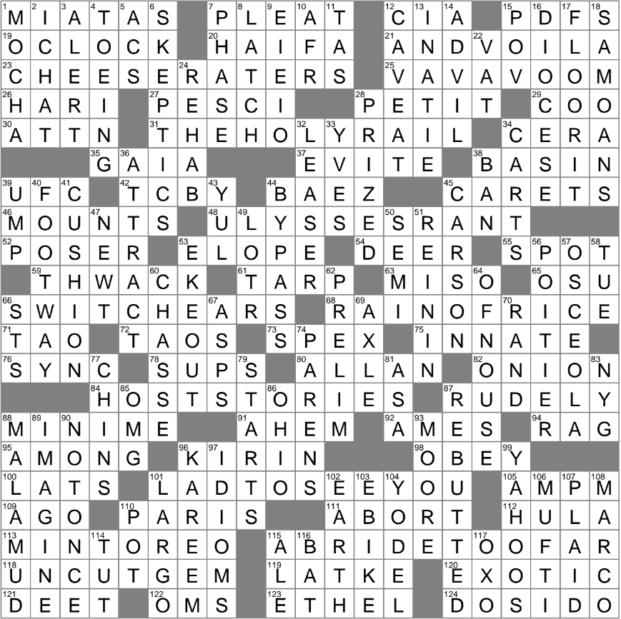 LA Times Crossword 11 May 25 Sunday LAXCrossword LA Times Crossword 11 May 25 Sunday LAXCrossword