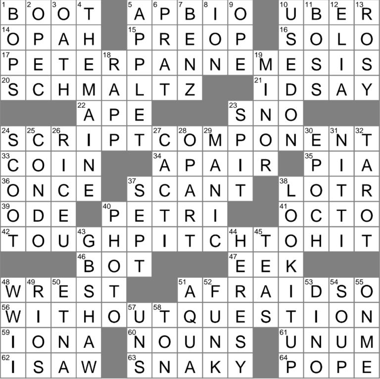 LA Times Crossword 11 Oct 24 Friday LAXCrossword