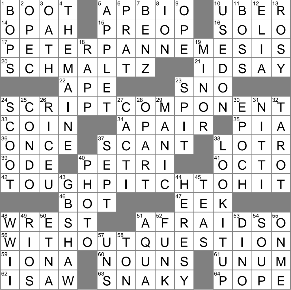 LA Times Crossword 11 Oct 24 Friday LAXCrossword