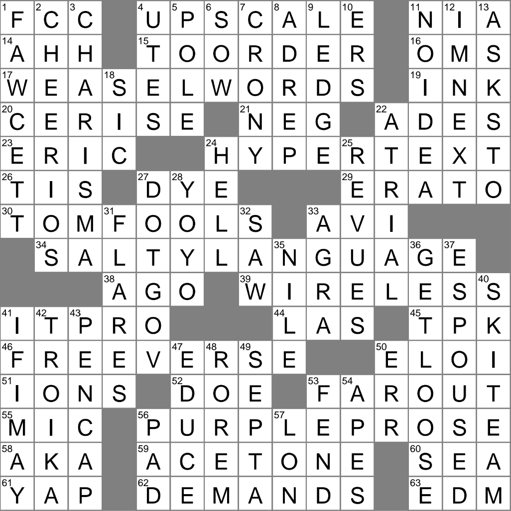 LA Times Crossword 19 Jul 24 Friday LAXCrossword
