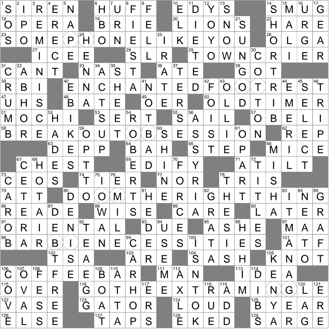 LA Times Crossword 21 Apr 24 Sunday LAXCrossword