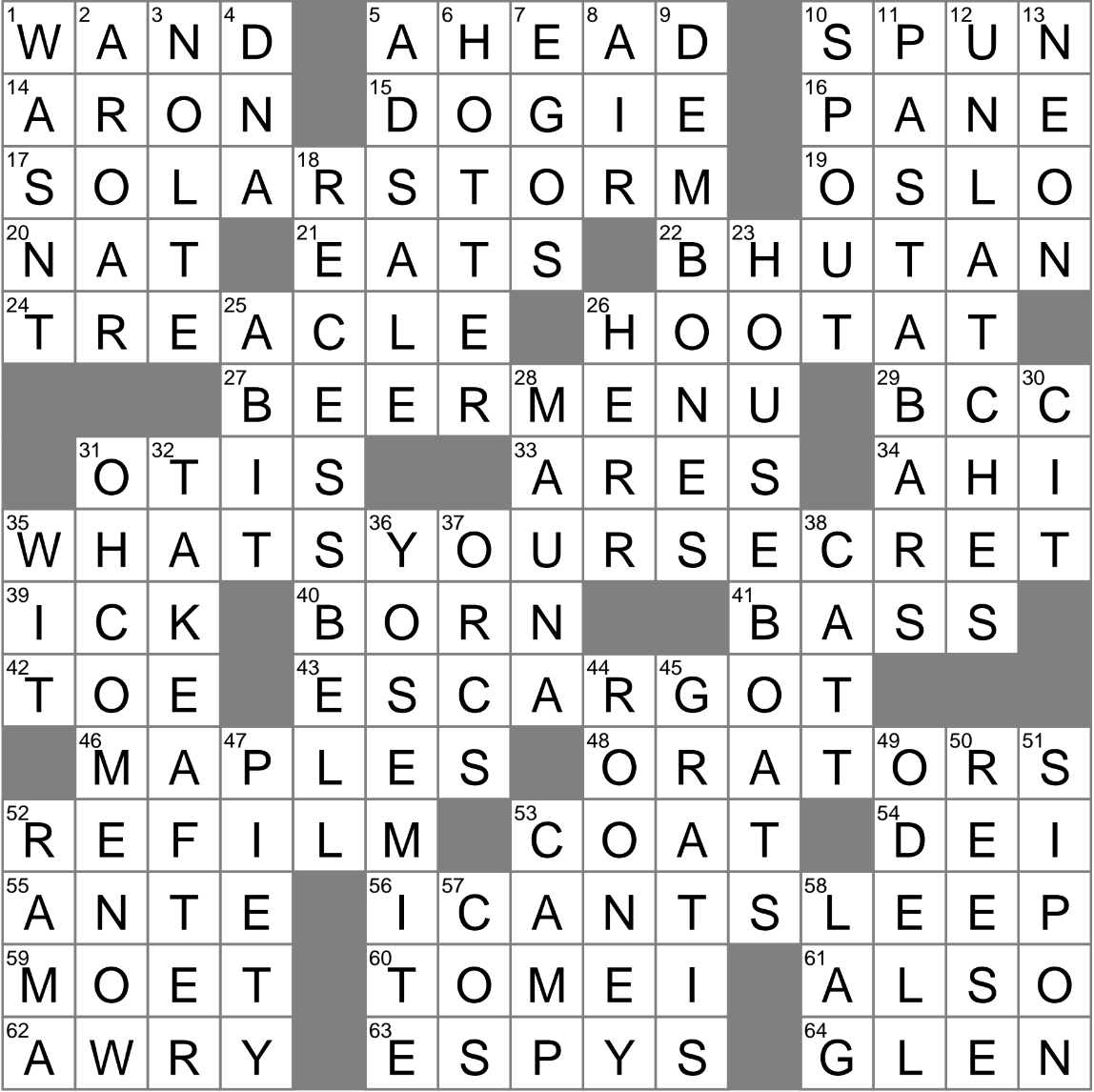 LA Times Crossword 3 Aug 24 Saturday LAXCrossword