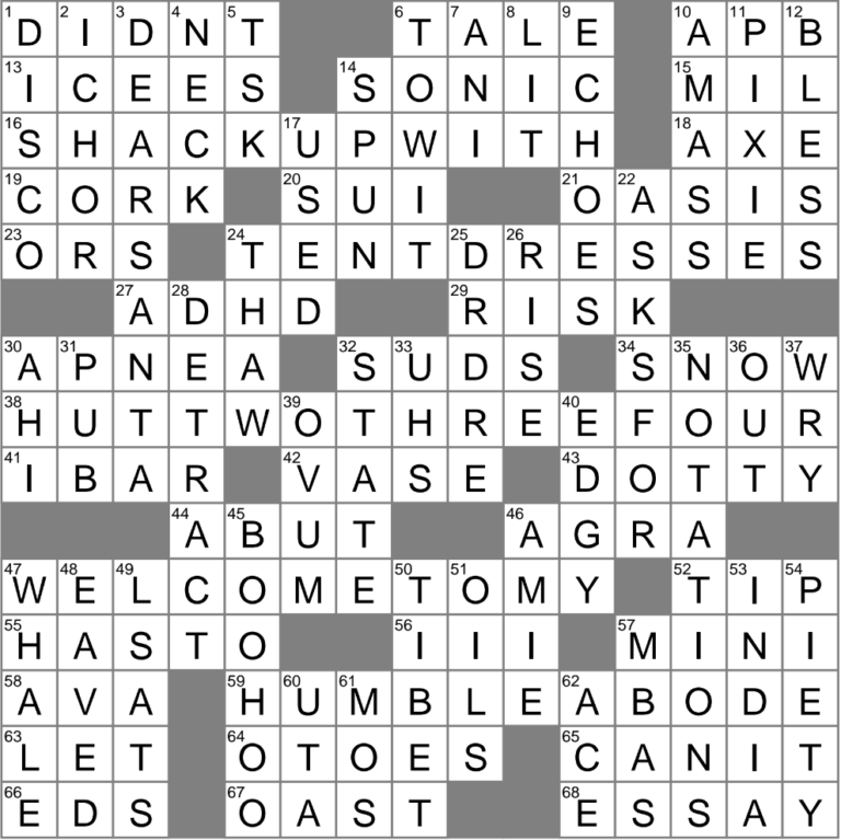 LA Times Crossword 3 Mar 25 Monday LAXCrossword