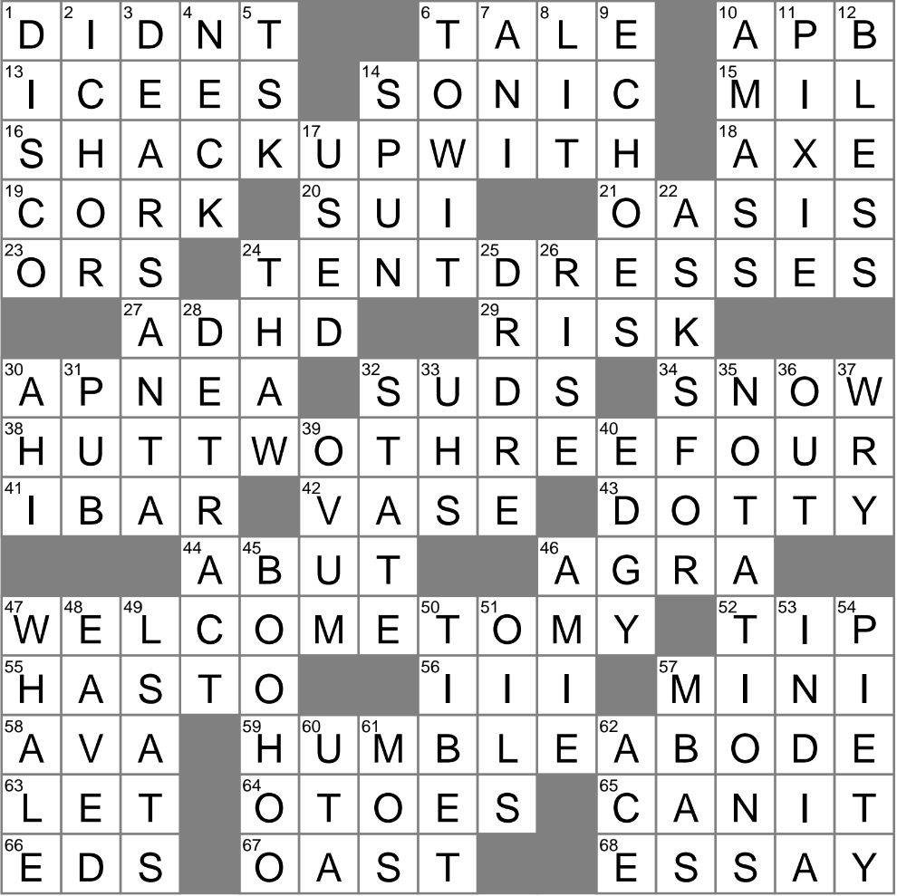 LA Times Crossword 3 Mar 25 Monday LAXCrossword