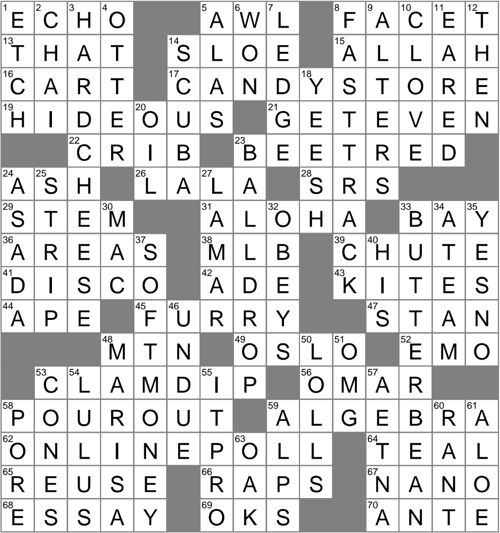 LA Times Crossword 31 Dec 24 Tuesday LAXCrossword