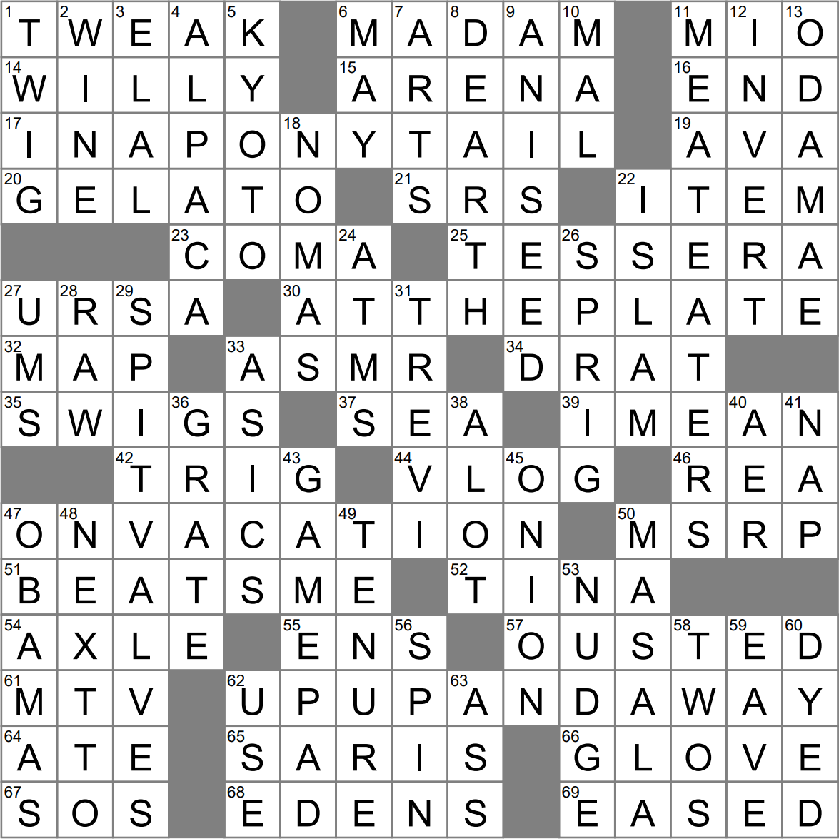 LA Times Crossword 7 Aug 23 Monday LAXCrossword LA Times Crossword 7 Aug 23 Monday LAXCrossword
