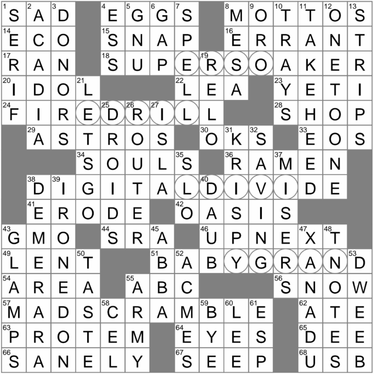 LA Times Crossword 9 Apr 25 Wednesday LAXCrossword