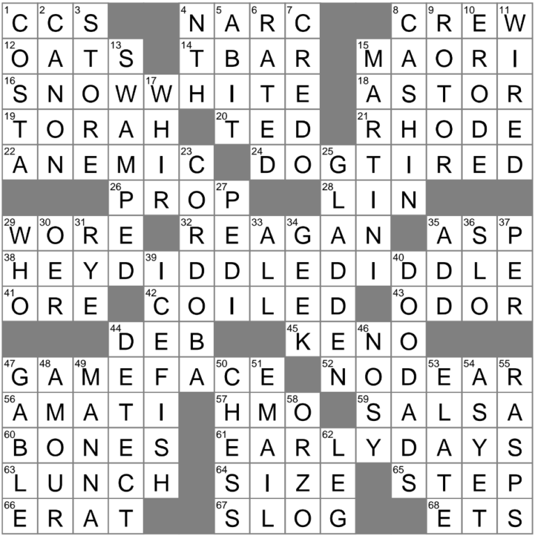 LA Times Crossword 9 Dec 24 Monday LAXCrossword
