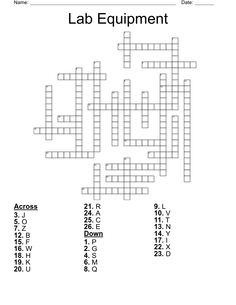 Lab Equipment Crossword WordMint