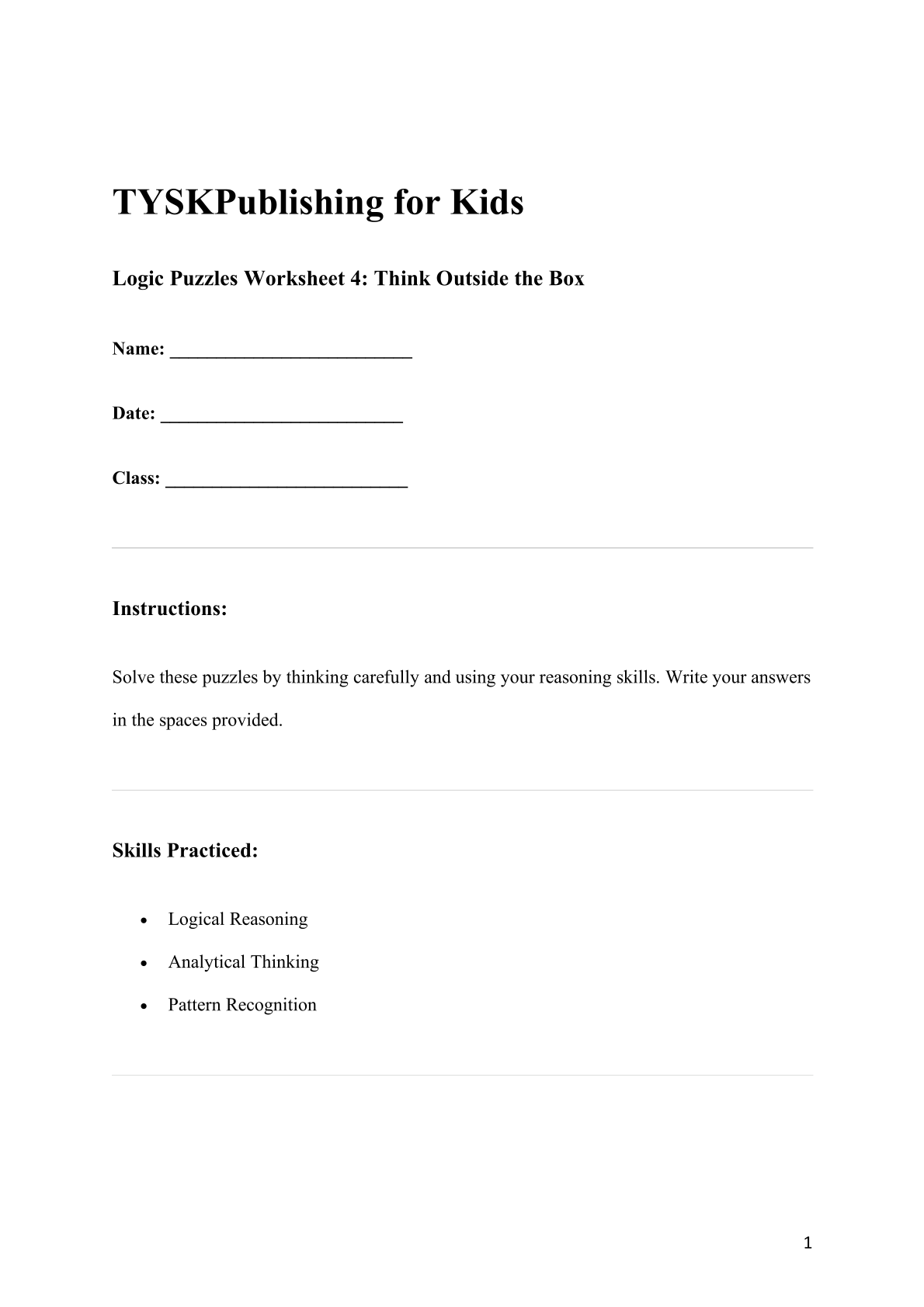 Beyond The Worksheet Logic Puzzles Beyond The Worksheet Logic Puzzles