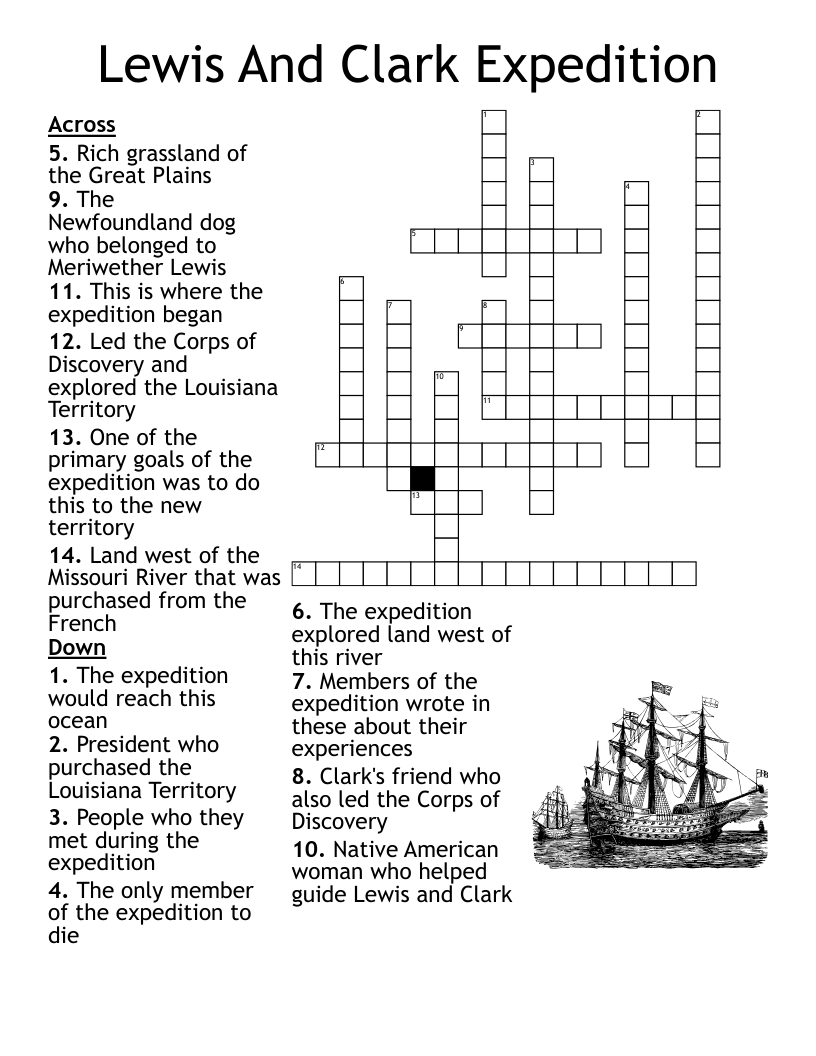 Lewis And Clark Expedition Crossword WordMint Lewis And Clark Expedition Crossword WordMint