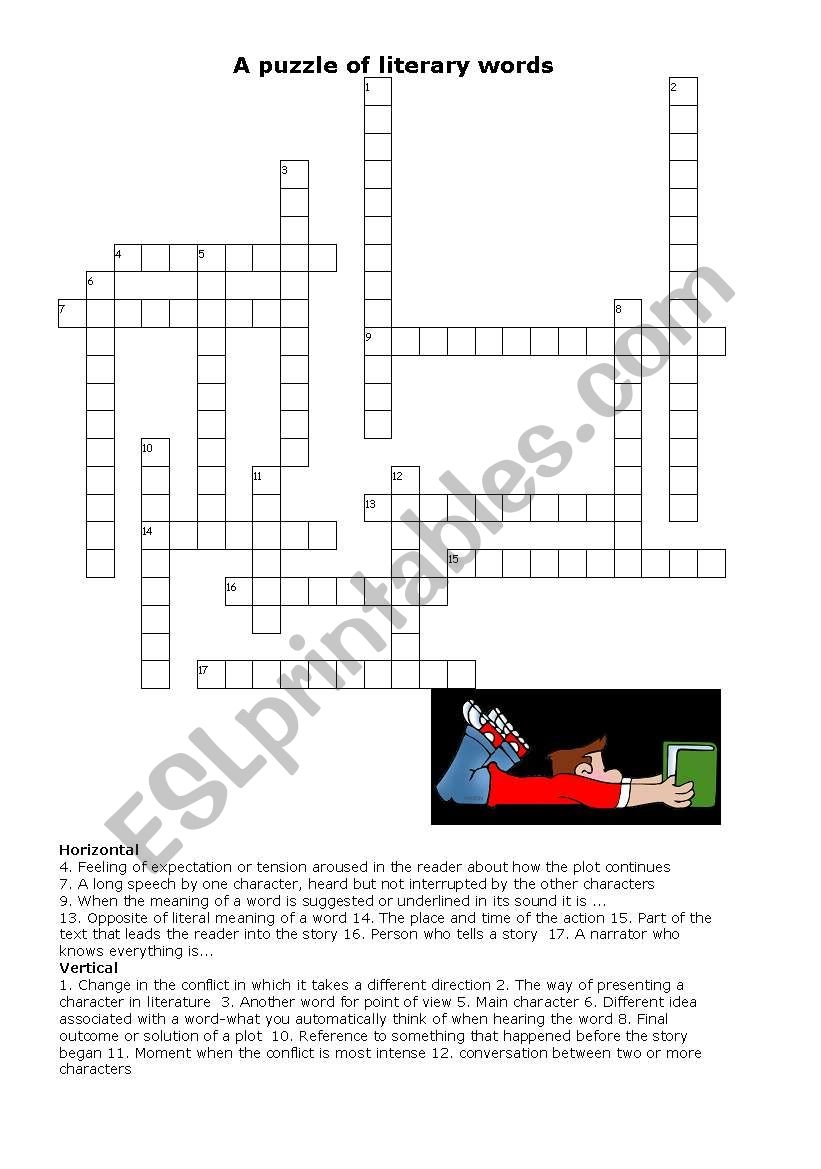 Literary Terms Crossword Puzzle