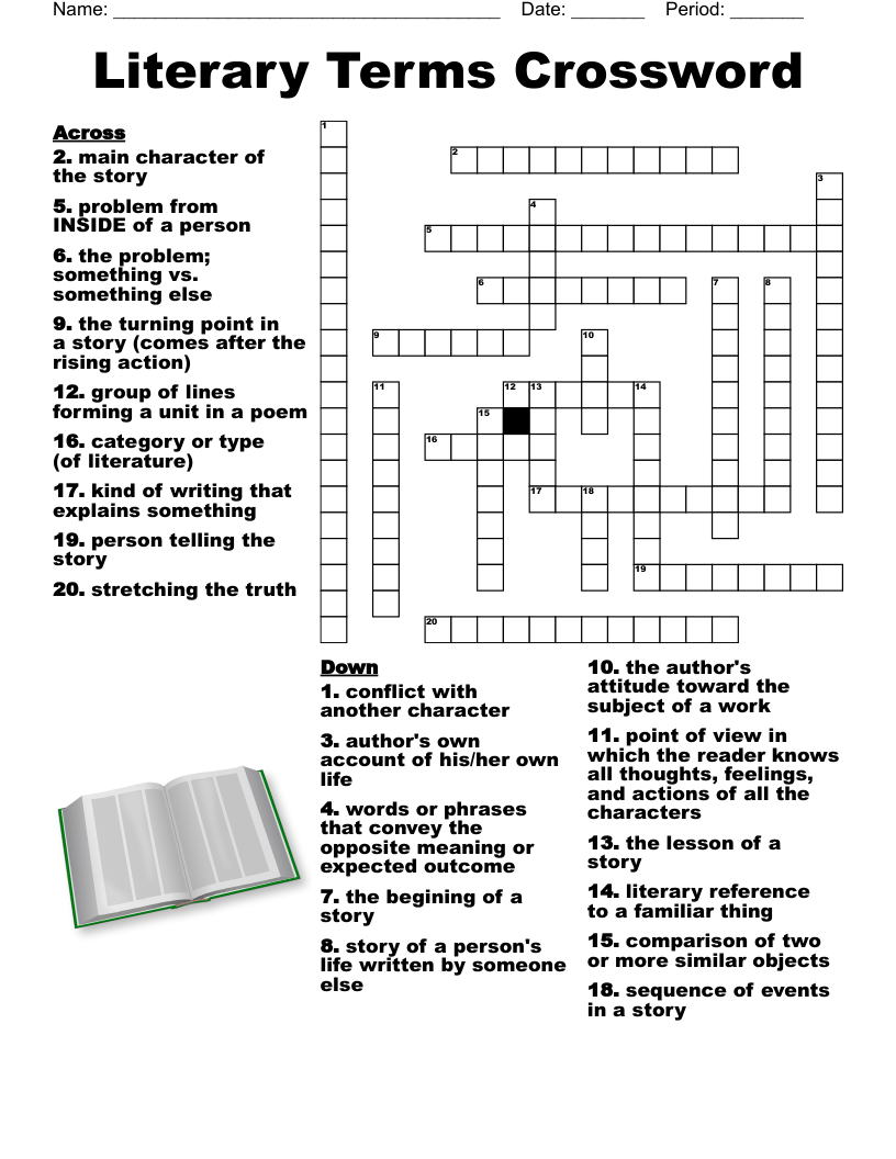 Literary Terms Crossword WordMint