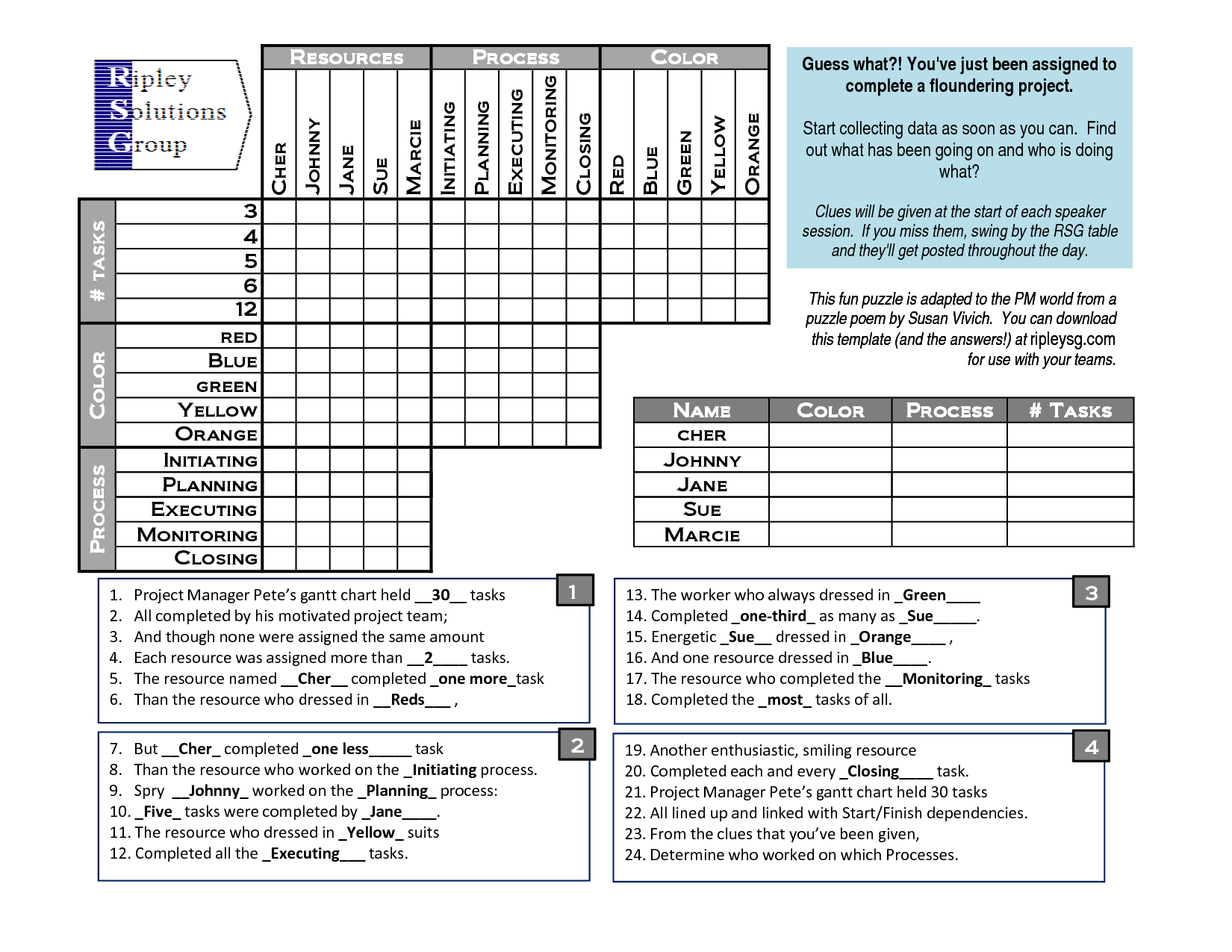 Logic Puzzles Printable Worksheets