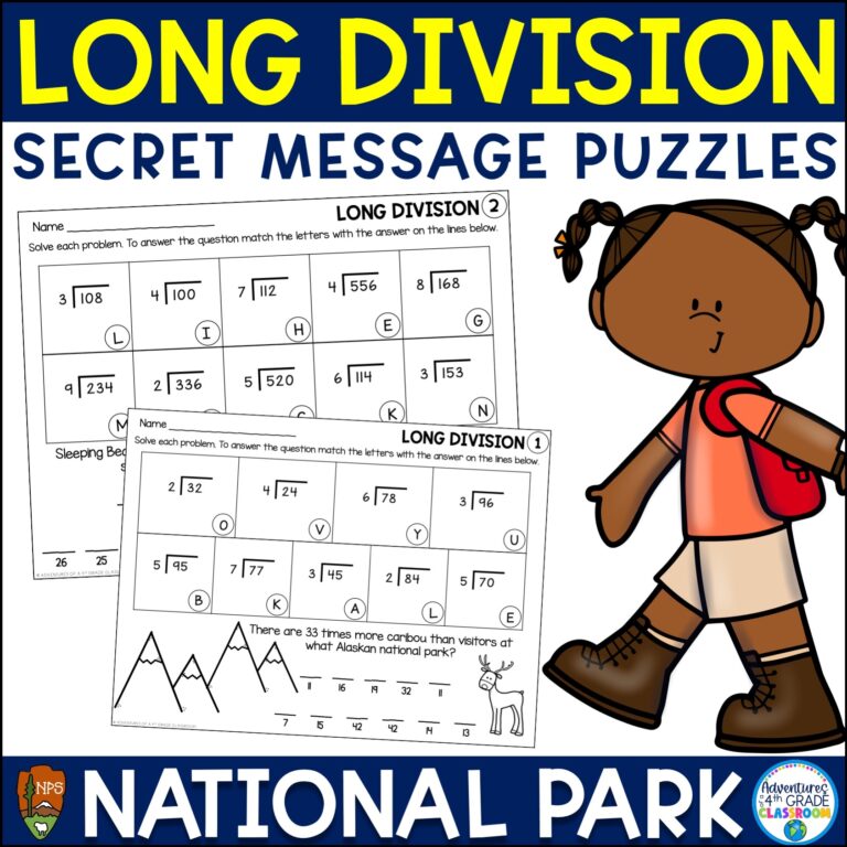 Long Division Review Puzzles
