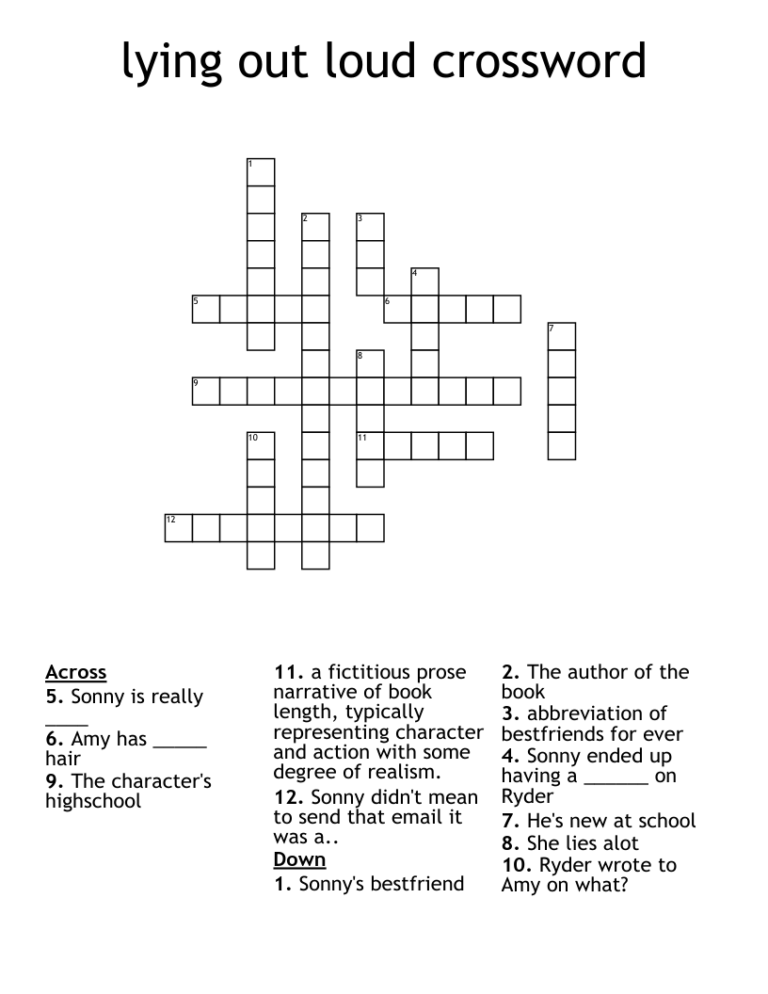 Lying Out Loud Crossword WordMint