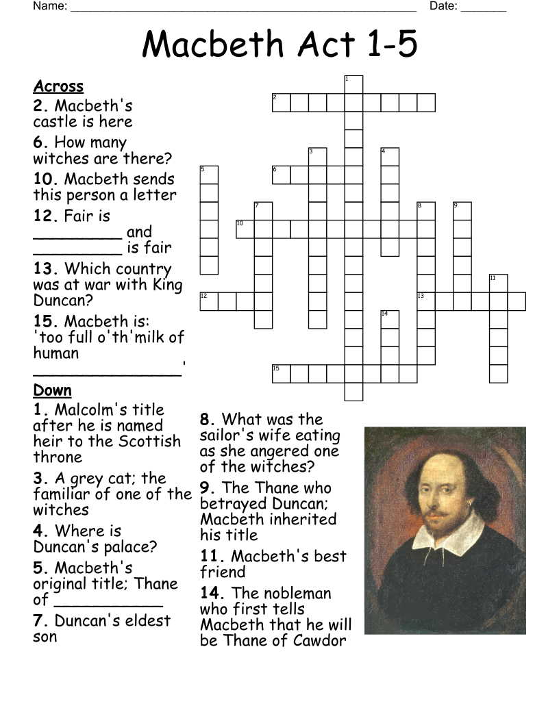 Macbeth Act 1 5 Crossword WordMint Macbeth Act 1 5 Crossword WordMint