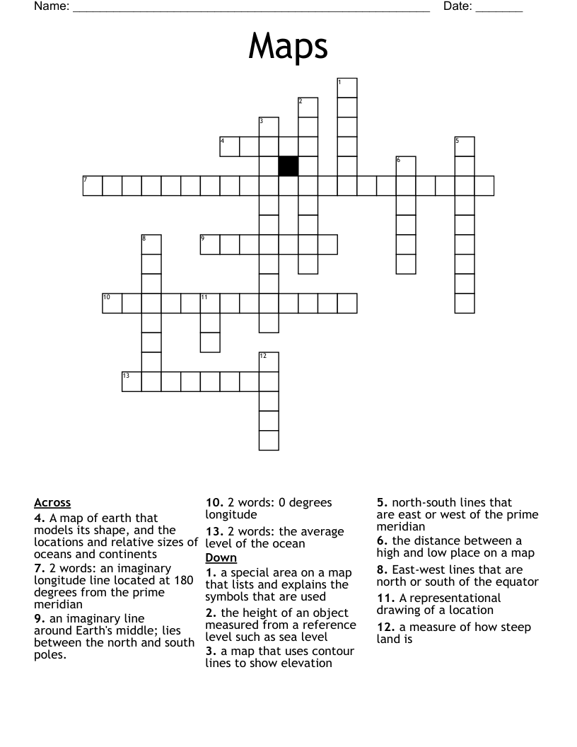 Maps Crossword WordMint