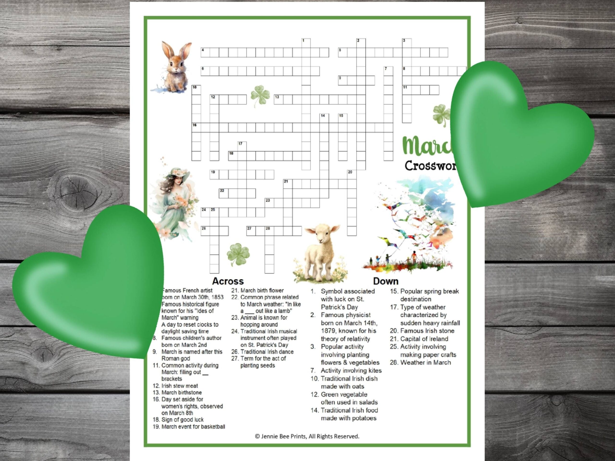 March Crossword Puzzle Family Friendly Fun Printable Puzzles For March Crossword Puzzle Family Friendly Fun Printable Puzzles For