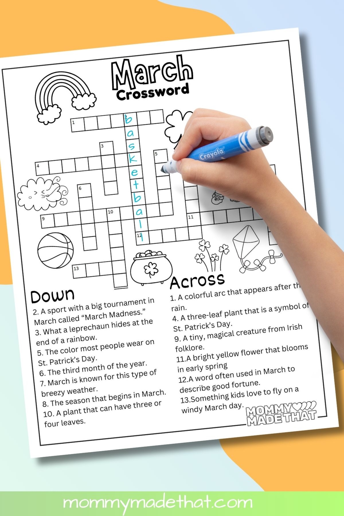 Printable School Crossword Puzzles For Kids