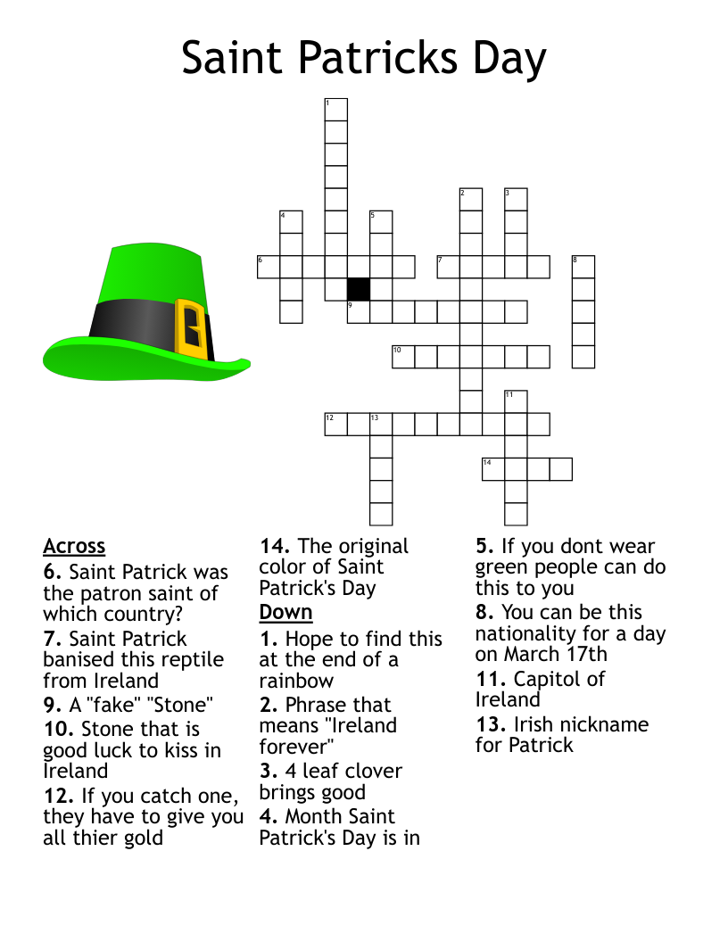 Free Printable March Crossword Puzzles Free Printable March Crossword Puzzles