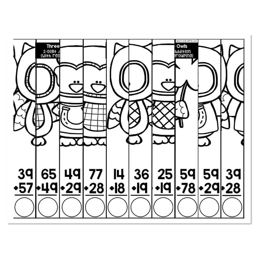 March Student Scrambled Math Puzzle Three Owls 2 Digit Addition With Regrouping Lucky Little Learners March Student Scrambled Math Puzzle Three Owls 2 Digit Addition With Regrouping Lucky Little Learners