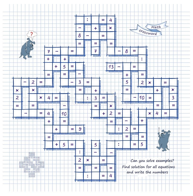 Printable Math Crossword Puzzles Printable Math Crossword Puzzles