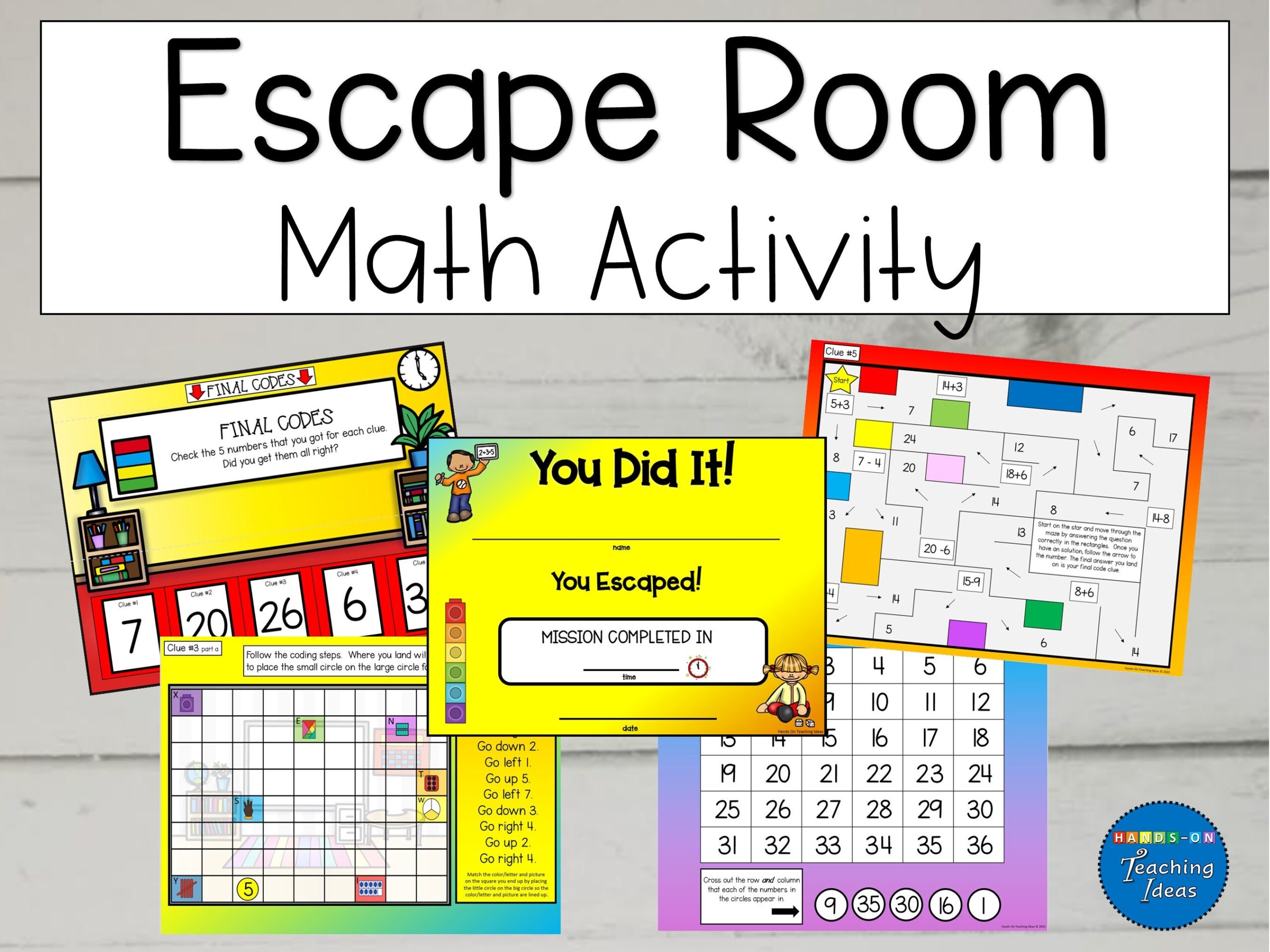 Math Escape Room Math Game Math Puzzles Escape Room Kids Primary Math Game Activities For Kids Kids Games DIGITAL Download Etsy