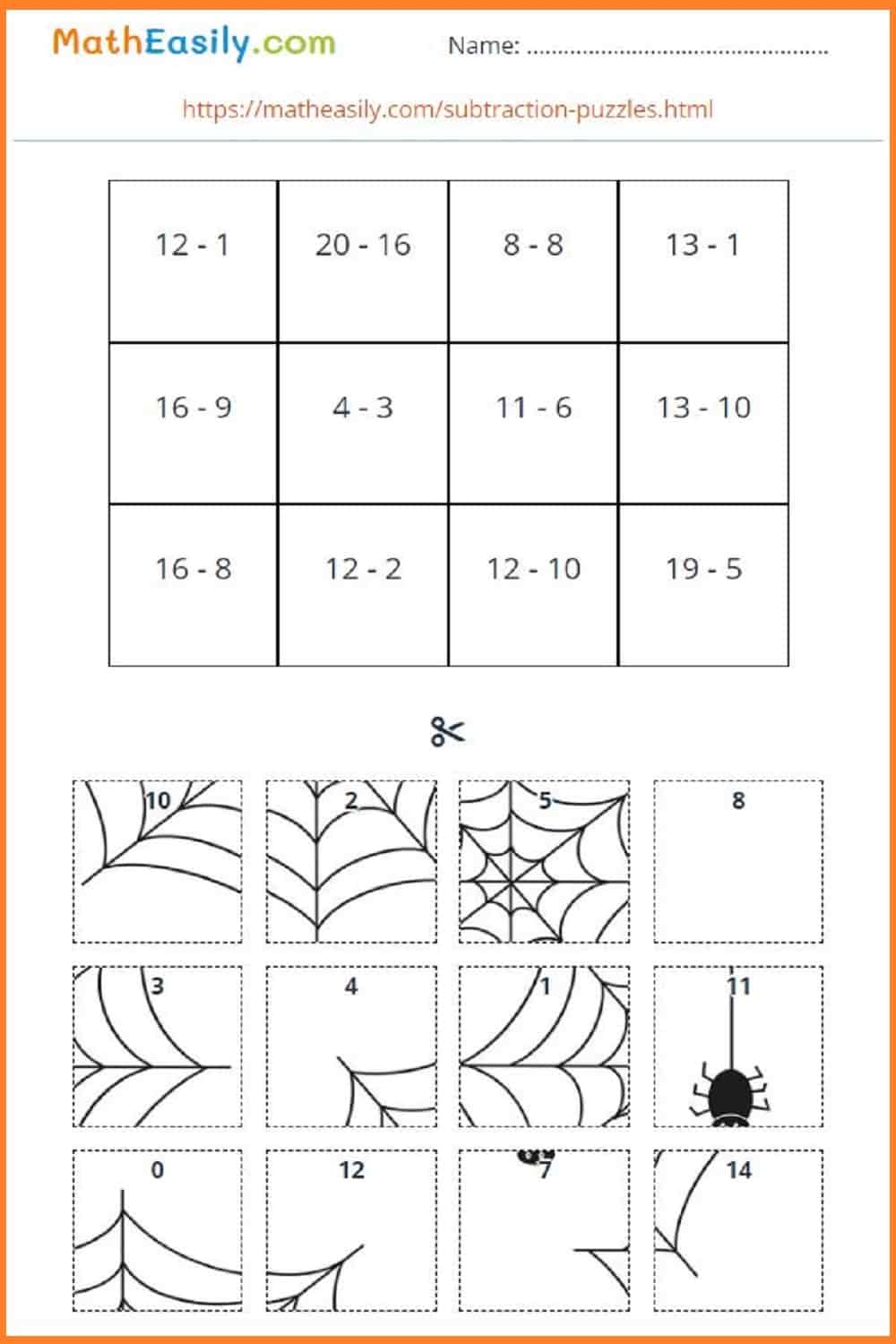 Math Halloween Puzzles Online PDF 