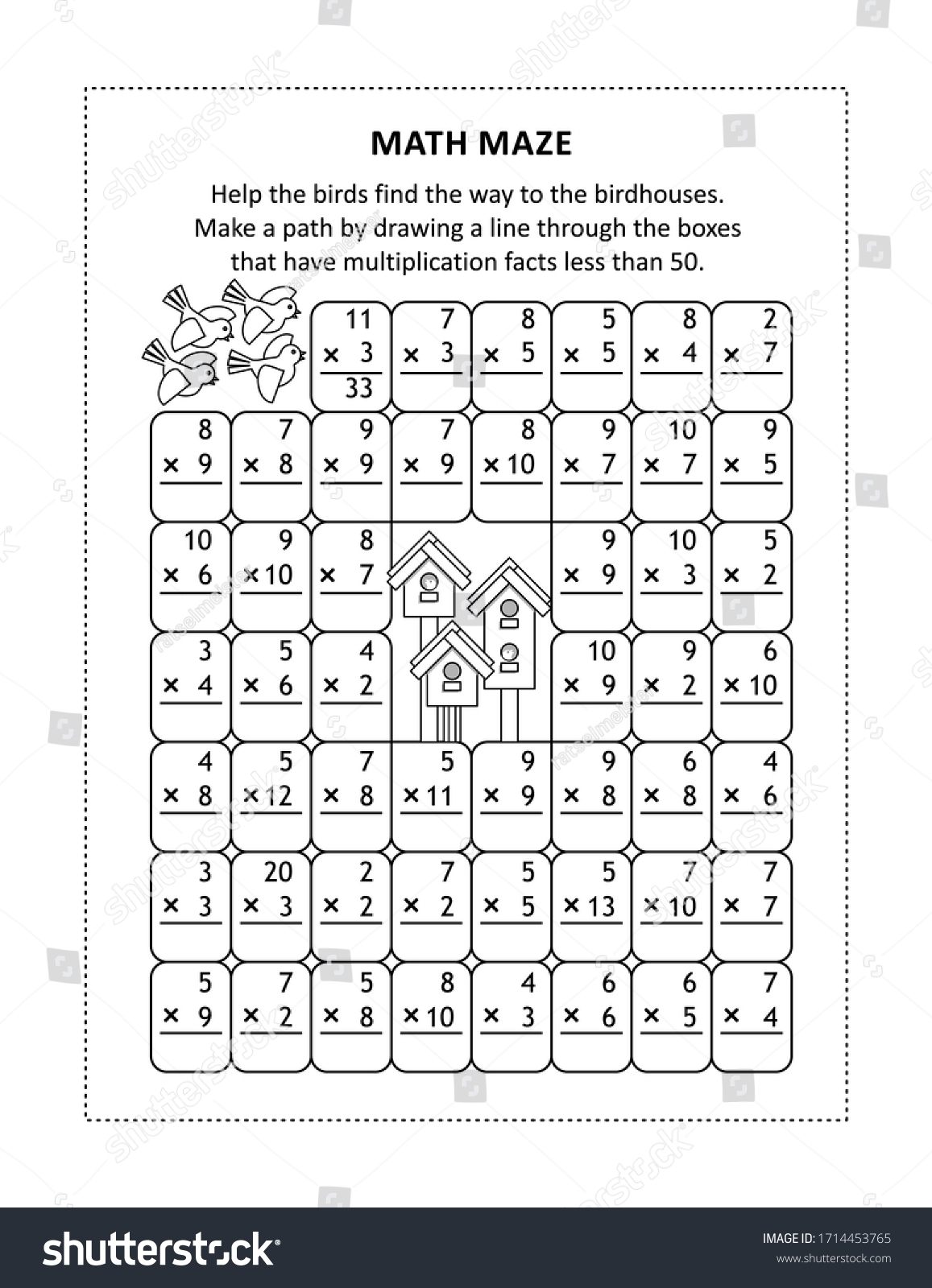 Math Maze Young Students Learn Reinforce Stock Vector Royalty Math Maze Young Students Learn Reinforce Stock Vector Royalty