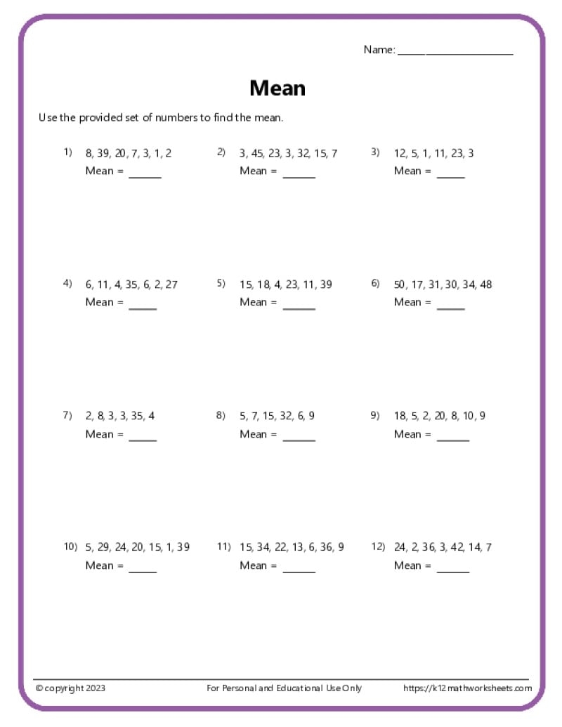 Mean Median Mode Range Puzzle Worksheets Mean Median Mode Range Puzzle Worksheets