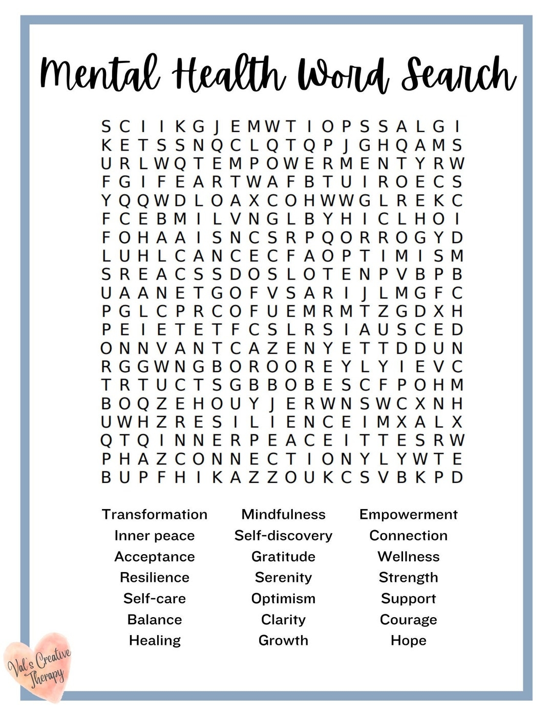 Mental Health Crossword Calming Crossword Puzzle Feel Good Puzzle Etsy Mental Health Crossword Calming Crossword Puzzle Feel Good Puzzle Etsy
